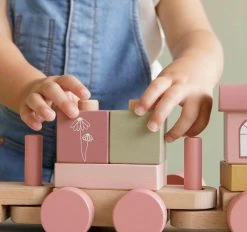 Little Dutch LD8035 Houten Blokkentrein Flowers FSC -Speelgoedwinkel Voor Kinderen LD8035 little dutch blokkentrein flowers 4