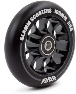 Stuntstep Wiel Aluminium 100mm Slamm Flair 2.0 Met Abec 9 Lagers In Color Zwart -Speelgoedwinkel Voor Kinderen SL580 2 Slamm 100mm Flair 2.0 Alloy Core Wheel Black Side speelactief.nl