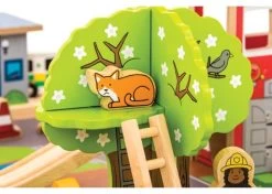 BigJigs BJT049 Treintafel Brandweer Spoortafel Houten Trein -Speelgoedwinkel Voor Kinderen bigjigs bt049 brandwweer trein set en tafel 4