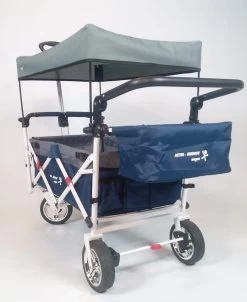 Active Outdoor Bolderkar Blauw Incl. Zonnedak, Extra Bagagetas En Extension. -Speelgoedwinkel Voor Kinderen bolderwagen active outdoor wagon blauw duwbeugel voor 1 1