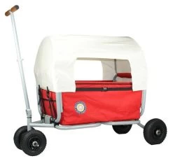 Beachtrekker Life Huif Bolderwagen -Speelgoedwinkel Voor Kinderen bolderwagen opvouwbaar beachtrekker life rood met huif 1