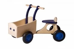 Houten Bakfiets Blauw Loopfiets VanDijkToys 5 Houten Bakfiets Blauw Loopfiets VanDijkToys -Speelgoedwinkel Voor Kinderen houten bakfiets blauw van dijktoys 1