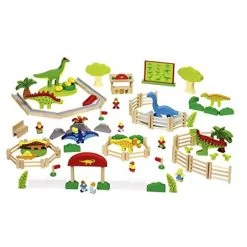 Houten Dinosauruspark -Speelgoedwinkel Voor Kinderen houten dinosaurus park goki 58645 1
