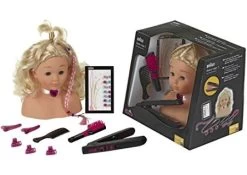 Kapkop Met Braun Satin Hair 7 Stijltang -Speelgoedwinkel Voor Kinderen kapkop stijltang theo klein 5245