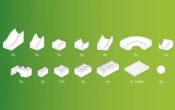 Hubelino Knikkerbaan Bouwdoos Mini-set 45-delig -Speelgoedwinkel Voor Kinderen knikkerbaan 45 delig hubelino 420139 2