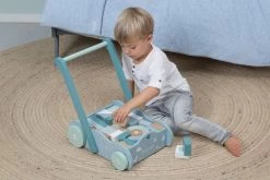 Little Dutch LD7021 Houten Blokkenwagen Blauw -Speelgoedwinkel Voor Kinderen little dutch 4415 houten blokkenkar blauw 1 1