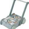 Little Dutch LD7021 Houten Blokkenwagen Blauw -Speelgoedwinkel Voor Kinderen little dutch 4415 houten blokkenkar blauw