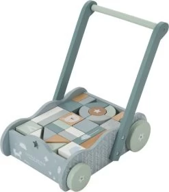 Little Dutch LD7021 Houten Blokkenwagen Blauw