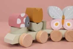 Little Dutch LD7067 Houten Blokkentrein Flowers& Butterflies -Speelgoedwinkel Voor Kinderen little dutch 7067 blokkentrein flowers and butterflies 1