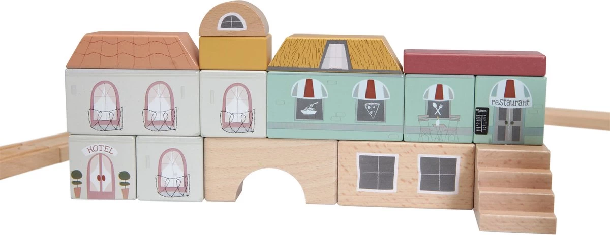 Little Dutch LD4493 Blokkenstad Uitbreiding Railway 6 Little Dutch LD4493 Blokkenstad Uitbreiding Railway - Afbeelding 4