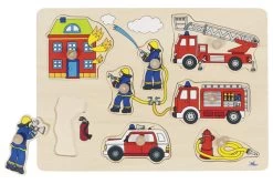 Noppenpuzzel Brandweer -Speelgoedwinkel Voor Kinderen noppenpuzel brandweer goki 57907 1