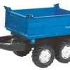 RollyToys Mega Trailer Blauw Aanhangwagen 3-zijdige Kipper