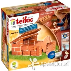Teifoc Bouwdoos T1021-metselset Paardenstal -Speelgoedwinkel Voor Kinderen teifoc 1021 bouwdoos paardenstal 1
