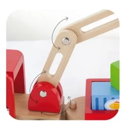 Houten Truck Met Kraan En Aanhanger Vigatoys -Speelgoedwinkel Voor Kinderen truck met kraan en aanhangwagen vigatoys v0690 2