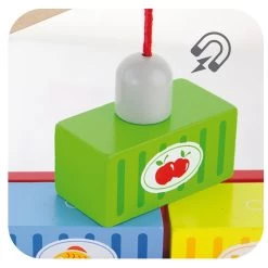 Houten Truck Met Kraan En Aanhanger Vigatoys -Speelgoedwinkel Voor Kinderen truck met kraan en aanhangwagen vigatoys v0690 3